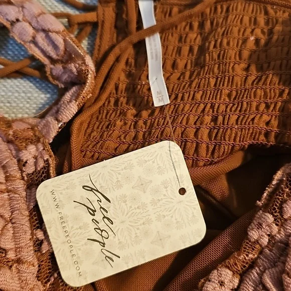 Free People Pink and Brown Midi Dress - Picture 9 of 9